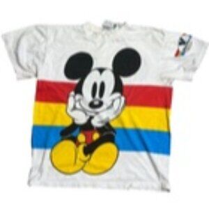 VTG Mickey & Co Mickey Mouse Shirt J.G Hook Double Sided Primary Disney World M